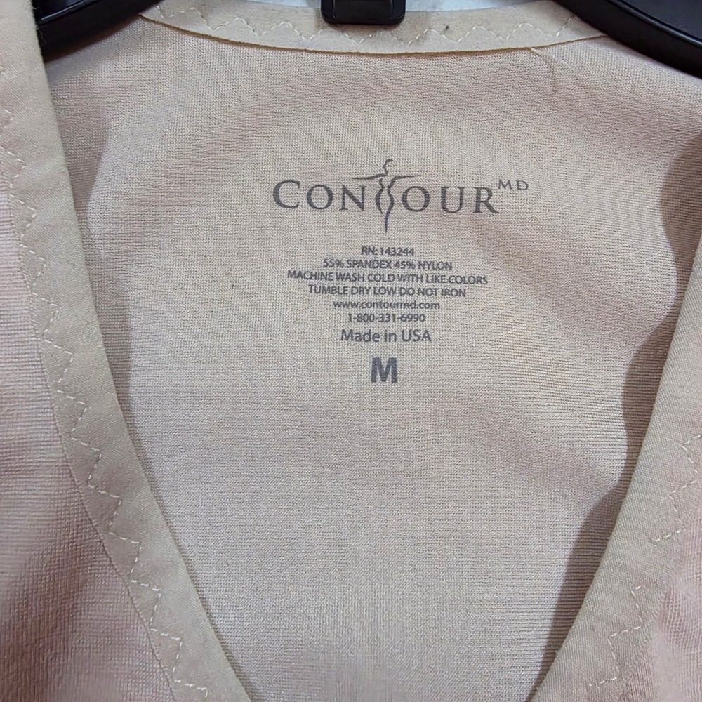 ContourMD Womens Compression Vest Long Sleeve Hook Eye Nude Beige Size Medium - Picture 7 of 7